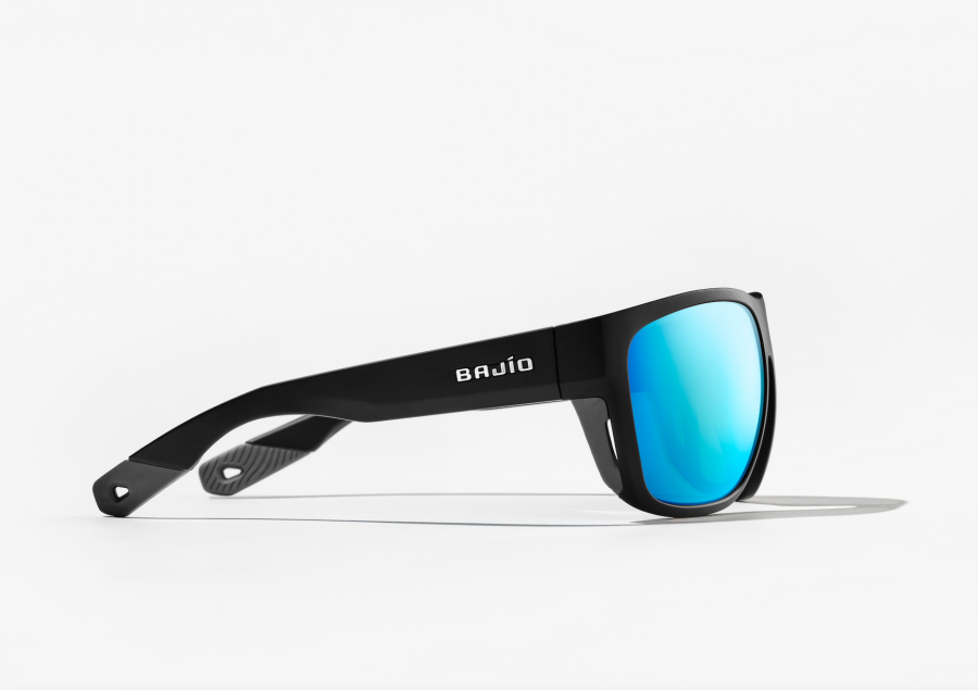 bajio las rocas black matte / blue mirror glass polarized sunglasses roc220011